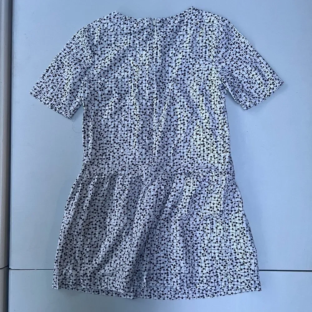 Gap kids fully lined dress White /Black size 8